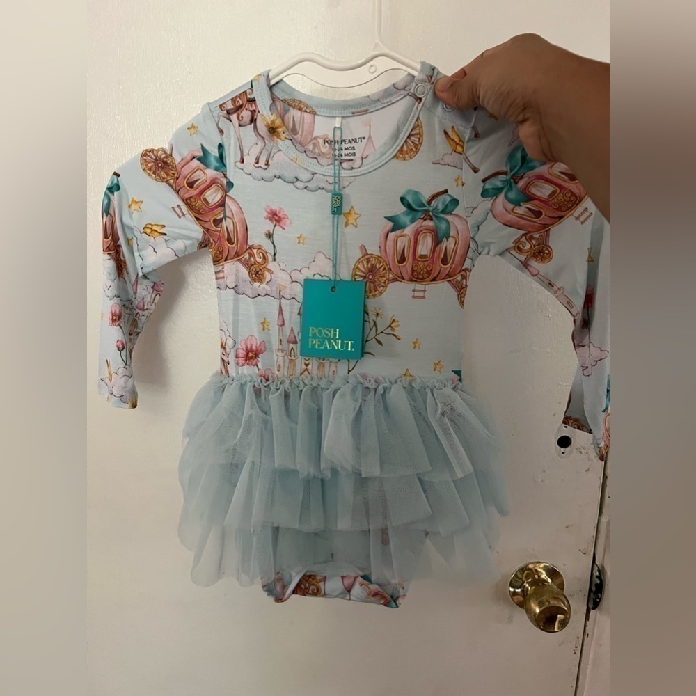 Posh peanut margaret long sleeve tulle body suit 18-24 m NWT